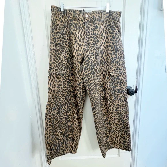 DAMSON MADDER Dion Leopard Cargo Pants Size UK 18/US 14 ~ NWT - Picture 7 of 11